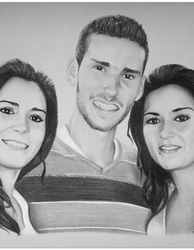 Retrato hermanos regalo para la madre