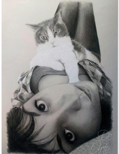 Dibujo mejor amiga y su gato