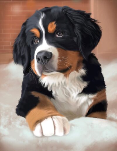 Retrato Digital realista perro encargo ilustracion