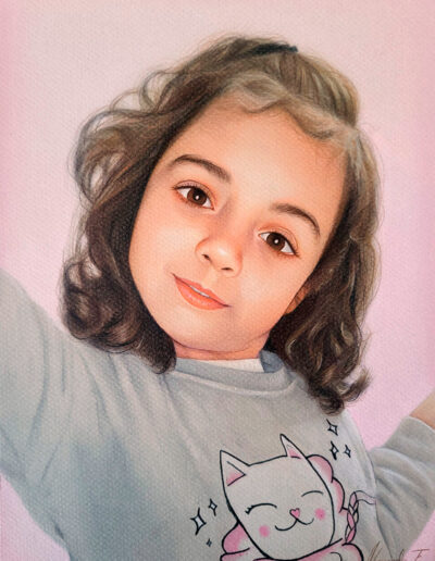 Retrato para regalar. Foto original de mala calidad.