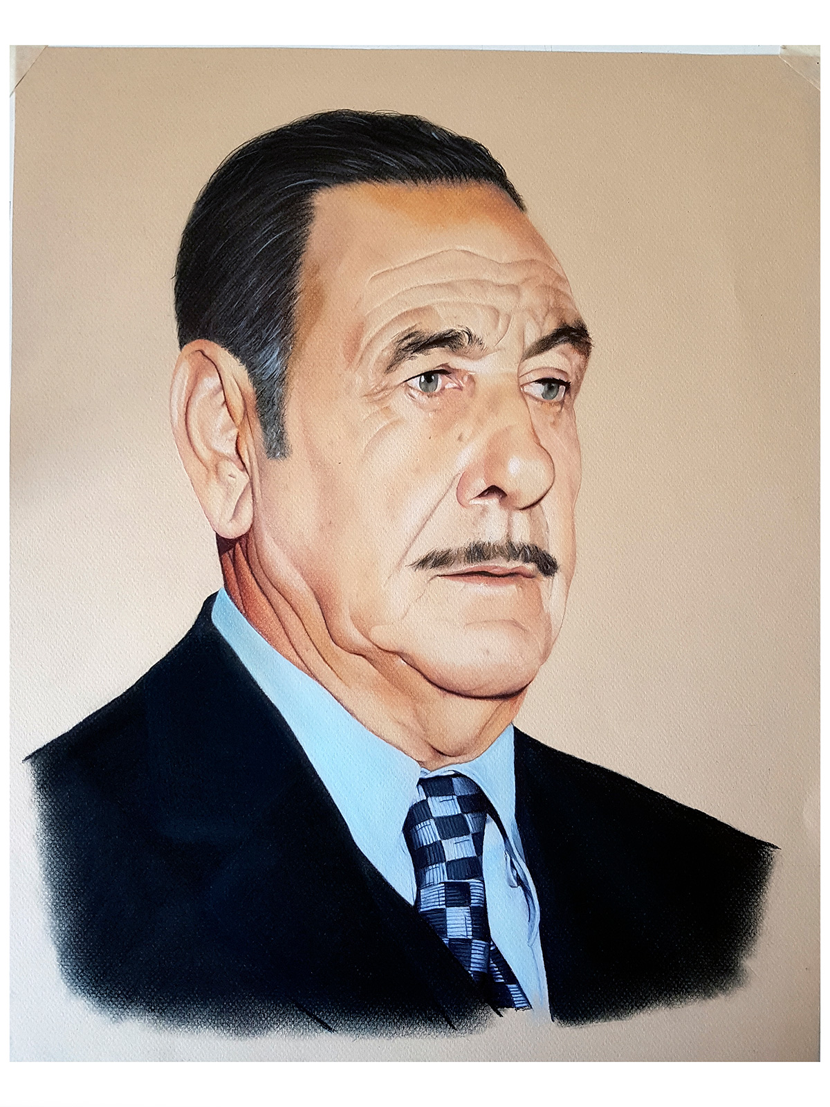 Pintando retrato a pastel 