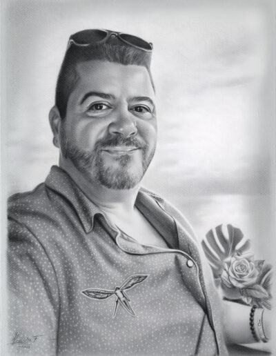 Retrato carboncillo encargo para regalo